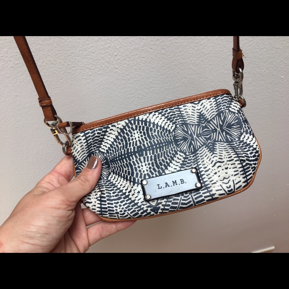LAMB small ikat tribal design clutch with strap